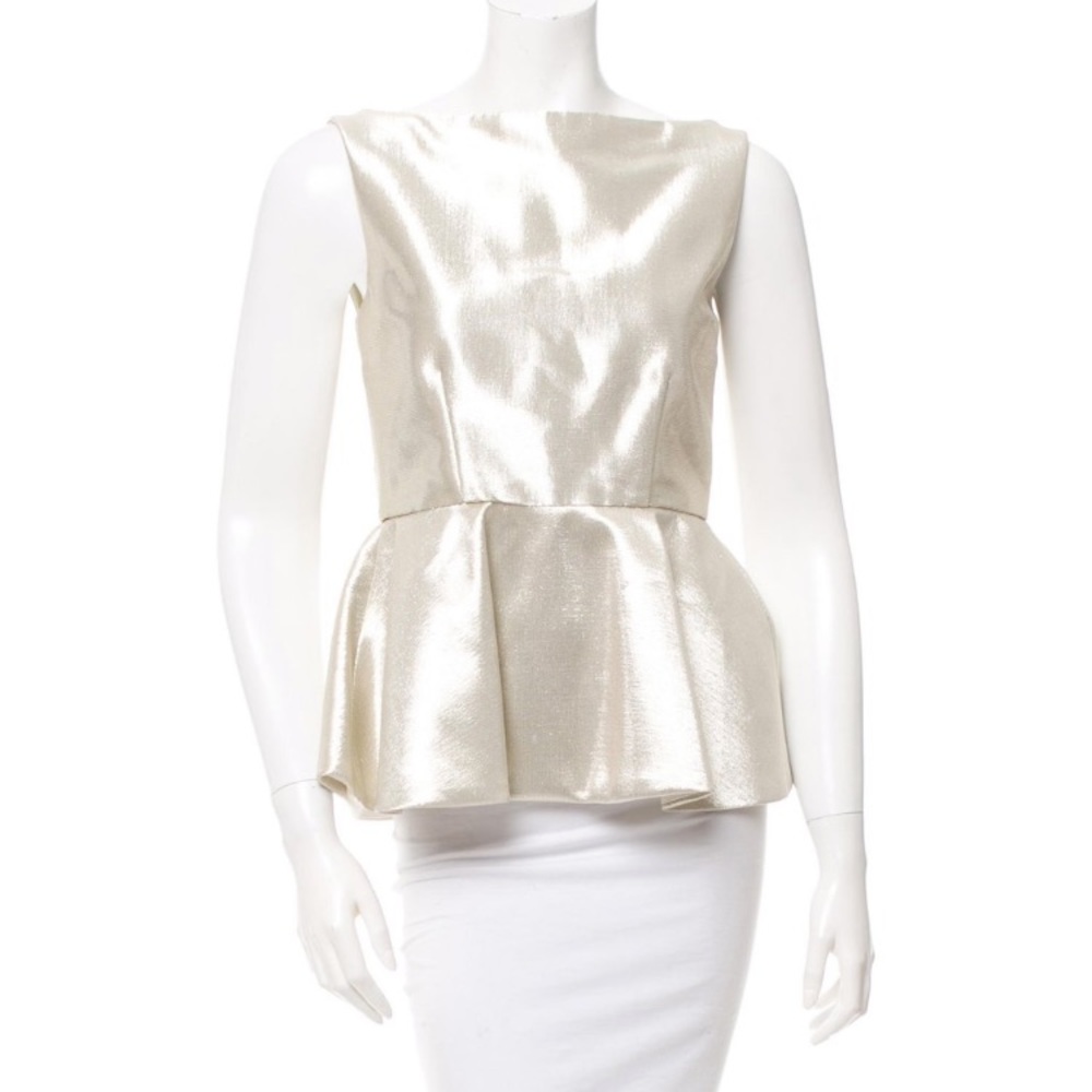 Alice + Olivia Gold Peplum Top